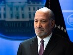 Howard Lutnick, US commerce secretary, during a news conference in the James S. Brady Press Briefing Room