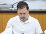 Leader of Opposition in the Lok Sabha Rahul Gandhi during the Telangana Congress leadership meeting, in New Delhi on Thursday.