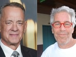 Tom Hanks (L) and Jeffrey Epstein.