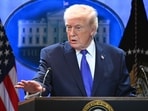 US President Donald Trump speaks during a press conference in the Brady Press Briefing Room of the White House
