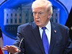 US President Donald Trump speaks during a press conference in the Brady Press Briefing Room of the White House