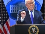 US President Donald Trump speaks during a press conference to discuss the Supreme Court's ruling against a major part of his tariffs, spokeswoman Karoline Leavitt said. (Photo by Mandel NGAN / AFP)