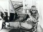 Astronaut John Glenn aboard the USS Noa after being recovered from the Atlantic Ocean after his historic Mercury flight. Glenn became the first American to orbit the Earth on February, 20, 1962, in his 'Friendship 7' capsule. 