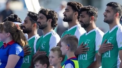 The Pakistan hockey team during a match in their Australia tour. The Pakistan hockey team during a match in their Australia tour.
