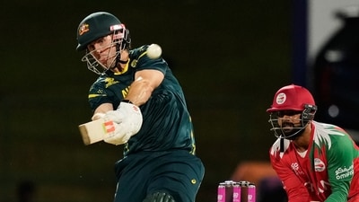 Mitchell Marsh was his destructive best, and proved how much the Aussies missed him against Zimbabwe. He smashed 64*(33), including four sixes, making very quick work of the chase. (AP)