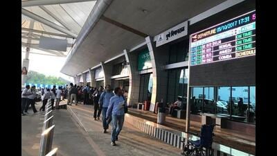 Santosh Dhoke, director, Pune Airport, said the humanoid robot has currently been introduced on a trial basis. (HT) Santosh Dhoke, director, Pune Airport, said the humanoid robot has currently been introduced on a trial basis. (HT)