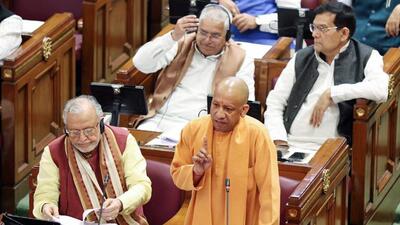 Uttar Pradesh chief minister Yogi Adityanath in the state assembly on Friday. (ANI PHOTO) Uttar Pradesh chief minister Yogi Adityanath in the state assembly on Friday. (ANI PHOTO)