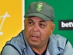 Conrad Shukri speaks during a press conference.