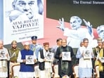 Dignitaries at the book launch in New Delhi on Saturday. (RAJ K RAJ /HT PHOTO)
