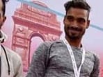 File picture of T Gopi, who will lead the elite Indian male runners in Sunday’s New Delhi marathon. (HT Photo)
