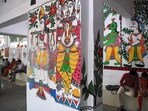 Mithila or Madhubani paintings inside Madhubani railway station (AFP FILE)