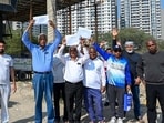 Residents said they had submitted a joint petition, signed by over 50 homeowners, urging authorities to shift the liquor vend to a more suitable location. (Parveen Kumar/HT)
