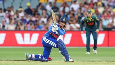 Smrihi Mandhana and Jemimah Rodrigues laid a strong foundation for India after they won the toss and decided to bat first. Mandhana was dismissed after she scored 82 runs off 55 deliveries. (BCCI X) Smrihi Mandhana and Jemimah Rodrigues laid a strong foundation for India after they won the toss and decided to bat first. Mandhana was dismissed after she scored 82 runs off 55 deliveries. (BCCI X)