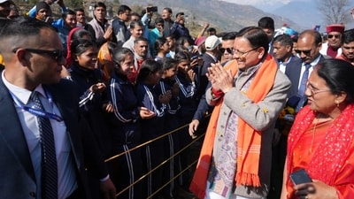 Chief Minister Pushkar Singh Dhami durg the Maa Chandika Mahavanyath Devra Yatra at Biron Deval village in Rudraprayag district on Friday. Chief Minister Pushkar Singh Dhami durg the Maa Chandika Mahavanyath Devra Yatra at Biron Deval village in Rudraprayag district on Friday.