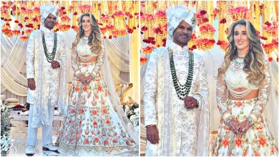 Shikhar Dhawan and Sophie Shine tie the knot in a dreamy ceremony. (Instagram/@yuzi_chahal23)