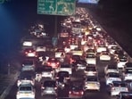 NOIDA, India - Dec. 19, 2019: Heavy traffic near DND flyover, in NOIDA, India, on Thursday, December 19, 2019. (Photo by Virendra Singh Gosain/ Hindustan Times) to go with Preety’s story. (HT Archive)