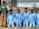 New Delhi: Delhi Police arrested five members of the Aarzoo-Anmol Bishnoi-Harry Boxer syndicate in connection with the murder of a rival gangster in Chandigarh earlier this month, in New Delhi, Wednesday, Dec. 17, 2025. (PTI Photo)(PTI12_17_2025_000380B) (PTI)