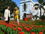 The Ambassador of the Kingdom of the Netherlands, Marisa Gerards, and her husband Peter Knoope at their residence on APJ Abdul Kalam Road. (Vipin Kumar/HT Photo)