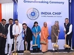 Uttar Pradesh chief minister Yogi Adityanath and other dignitaries at the ceremony. (ANI PHOTO) Uttar Pradesh chief minister Yogi Adityanath and other dignitaries at the ceremony. (ANI PHOTO)