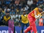 Zimbabwe's Ryan Burl in action against Sri Lanka. (AFP)