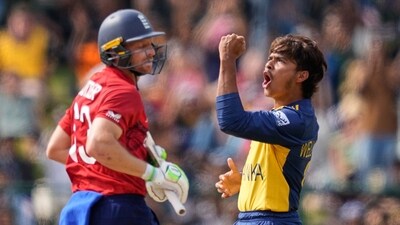 Dunith Wellalage was Sri Lanka's strike bowler on the day, finishing with figures of 3/26. Maheesh Theekshana and Dilshan Madhushanka also chipped in with a couple of wickets each. (AP) Dunith Wellalage was Sri Lanka's strike bowler on the day, finishing with figures of 3/26. Maheesh Theekshana and Dilshan Madhushanka also chipped in with a couple of wickets each. (AP)