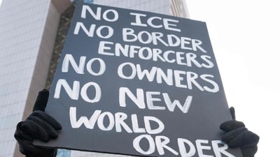 An anti-ICE banner being held up by a protester in Minnesota, USA (Getty Images via AFP) An anti-ICE banner being held up by a protester in Minnesota, USA (Getty Images via AFP)