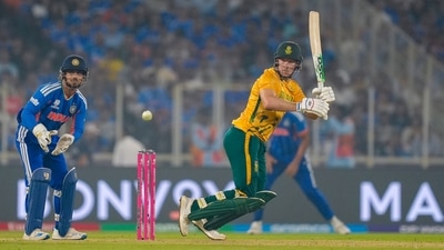David Miller’s counter-attacking 63 rescued South Africa from an early stumble, propelling them to a competitive 187-7 against defending champions India. His innings provided stability and momentum, setting up the Proteas for a strong total despite early wickets. (PTI)
