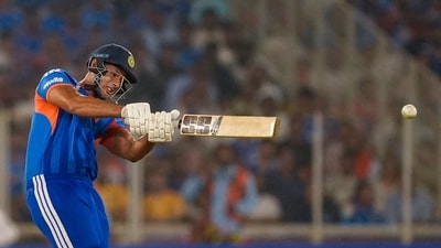 Shivam Dube was the lone bright spot for India, scoring a valiant 42, but it wasn’t enough to rescue the chase. (PTI)