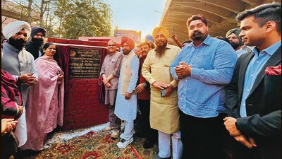 Punjab cabinet minister Sanjeev Arora during the inauguration of the parking project in Ludhiana on Sunday. Punjab cabinet minister Sanjeev Arora during the inauguration of the parking project in Ludhiana on Sunday.