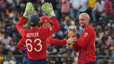 Will Jacks was the unlikely hero for England, but with ball rather than bat. Brought on to bowl in the powerplay, Jacks bowled four consecutive overs – and despite three of those coming with the fielding restrictions, he finished with figures of 3/22, setting up the game for his team. (AP) Will Jacks was the unlikely hero for England, but with ball rather than bat. Brought on to bowl in the powerplay, Jacks bowled four consecutive overs – and despite three of those coming with the fielding restrictions, he finished with figures of 3/22, setting up the game for his team. (AP)