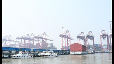 The JNPA port accounts for receiving 40% of all export container traffic from the North, while 60% is handled by Mundra in Gujarat. The JNPA port accounts for receiving 40% of all export container traffic from the North, while 60% is handled by Mundra in Gujarat.