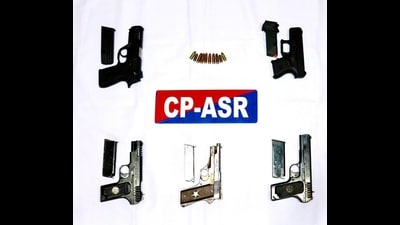 The seized weapons. The seized weapons.