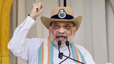 Union home minister Amit Shah during the 87th Raising Day Parade of the Central Reserve Police Force (CRPF) in Guwahati on Saturday. (PTI) (HT_PRINT) Union home minister Amit Shah during the 87th Raising Day Parade of the Central Reserve Police Force (CRPF) in Guwahati on Saturday. (PTI) (HT_PRINT)