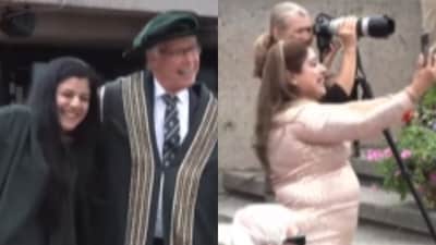 An Indian woman shared a funny convocation video where her desi mother urged her to dance. (Instagram/impromptu_gursehaj) An Indian woman shared a funny convocation video where her desi mother urged her to dance. (Instagram/impromptu_gursehaj)