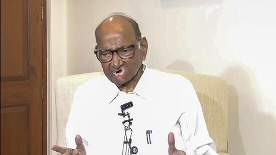 **EDS: SCREENGRAB VIA PTI VIDEOS** Mumbai: NCP (SP) chief Sharad Pawar addresses a press conference, in Mumbai, Wednesday, Feb. 4, 2026. (PTI Photo) (PTI02_04_2026_000012B) (PTI)