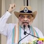 Union home minister Amit Shah during the 87th Raising Day Parade of the Central Reserve Police Force (CRPF) in Guwahati on Saturday. (PTI)