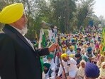 BKU state president Joginder Singh Ugrahan addressing a gathering in Sangrur on Sunday. BKU state president Joginder Singh Ugrahan addressing a gathering in Sangrur on Sunday.