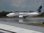 A Magni Boeing 737 taxies on a runway at Cancun airport, Quintana Roo State, Mexico, on May 26, 2019. 