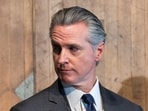 California Governor Gavin Newsom attends the inauguration of new installations at San Quentin Rehabilitation Center.