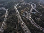 The 32-hour-long traffic gridlock on Mumbai-Pune Expressway on February 4. (PTI)
