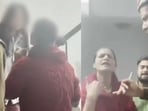 Videos of the incident are circulating on social media, where the officer can be seen trying to pacify the situation. 