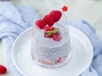 Chia seeds and raspberries are excellent sources of dietary fibre.
