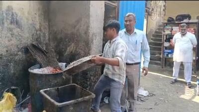 Around 100 kg of gulab jamun was found in an unhygienic condition, allegedly contaminated and exposed to flies, during an inspection at a sweet shop in Sector 62, Noida, officials said, adding that a sample was collected for laboratory testing while the rest was destroyed. (HT Photos) Around 100 kg of gulab jamun was found in an unhygienic condition, allegedly contaminated and exposed to flies, during an inspection at a sweet shop in Sector 62, Noida, officials said, adding that a sample was collected for laboratory testing while the rest was destroyed. (HT Photos)