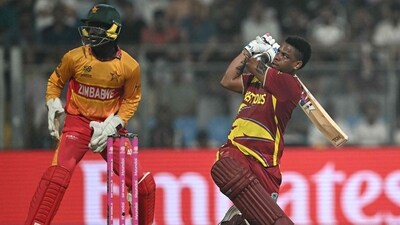 Shimron Hetmyer brought up a breathtaking half-century in just 19 balls, surpassing the 22-ball effort he had registered earlier in the tournament and setting a new benchmark for the fastest fifty in this edition. (AFP) Shimron Hetmyer brought up a breathtaking half-century in just 19 balls, surpassing the 22-ball effort he had registered earlier in the tournament and setting a new benchmark for the fastest fifty in this edition. (AFP)