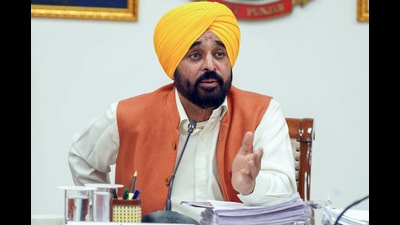 Chief minister Bhagwant Mann speaks during Punjab cabinet meeting in Chandigarh on Monday. (Sourced) Chief minister Bhagwant Mann speaks during Punjab cabinet meeting in Chandigarh on Monday. (Sourced)