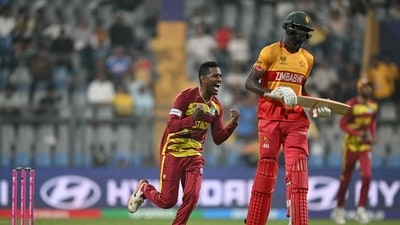 Akeal Hosien was another spinner who made the life difficult for the Zimbabwe batters by claiming three wickets. (AFP) Akeal Hosien was another spinner who made the life difficult for the Zimbabwe batters by claiming three wickets. (AFP)