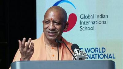 Uttar Pradesh chief minister Yogi Adityanath addressing the Indian diaspora in Singapore on Monday. (ANI VIDEO GRAB) Uttar Pradesh chief minister Yogi Adityanath addressing the Indian diaspora in Singapore on Monday. (ANI VIDEO GRAB)