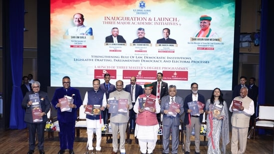 Lok Sabha Speaker & Law Minister launches JGU's 3 master's degree courses