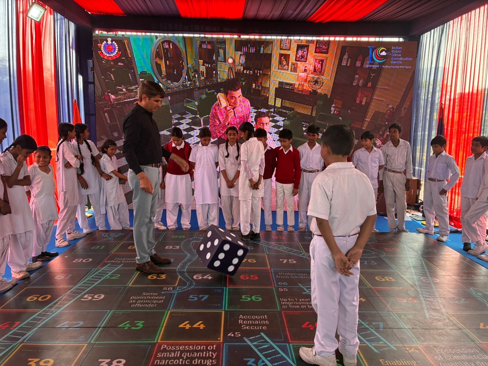 The Snakes and Ladders game, curated to create awareness on cyber hygiene and drug offences, was a hit among the visitors at this exhibition. The Snakes and Ladders game, curated to create awareness on cyber hygiene and drug offences, was a hit among the visitors at this exhibition.