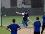 India’s Ishan Kishan during a practice session at M. A. Chidambaram Stadium in Chennai. (PTI)
